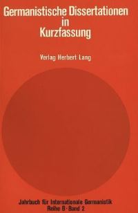 Book Cover for Germanistische Dissertationen in Kurzfassung by HansGert Roloff