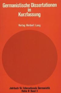 Book Cover for Germanistische Dissertationen in Kurzfassung by HansGert Roloff