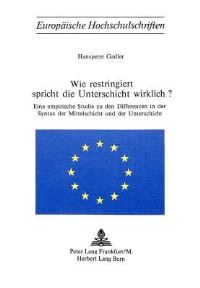 Book Cover for Wie Restringiert Spricht Die Unterschicht Wirklich? by Hanspeter Gadler