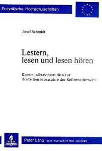 Book Cover for Lestern, Lesen Und Lesen Horen by Josef Schmidt