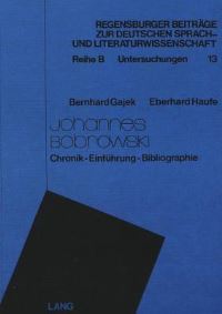 Book Cover for Johannes Bobrowski by Eberhard Haufe, Bernhard Gajek