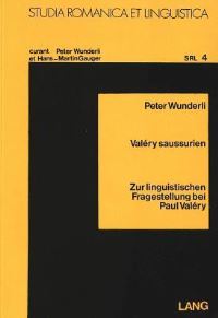 Book Cover for Valery Saussurien by Peter Wunderli