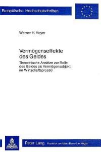 Book Cover for Vermogenseffekte Des Geldes by Werner H Hoyer