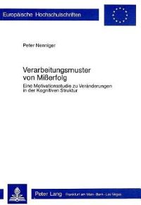 Book Cover for Verarbeitungsmuster Von Misserfolg by Peter Nenniger