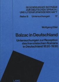 Book Cover for Balzac in Deutschland by Wolfgang Eitel
