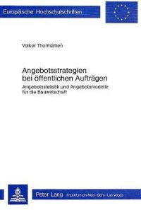 Book Cover for Angebotsstrategien Bei Offentlichen Auftragen by Volker Thormählen
