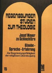 Book Cover for Glaube - Sprache - Erfahrung by 