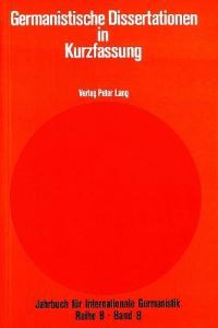 Book Cover for Germanistische Dissertationen in Kurzfassung by HansGert Roloff
