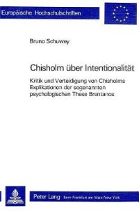 Book Cover for Roderick M. Chisholm Uber Intentionalitat by Bruno Schuwey