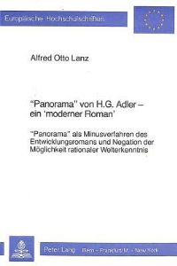 Book Cover for «Panorama>> Von H.G. Adler - Ein «Moderner Roman>> by Alfred Otto Lanz