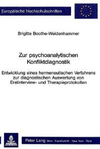 Book Cover for Zur Psychoanalytischen Konfliktdiagnostik by Brigitte BootheWeidenhammer