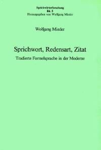 Book Cover for Sprichwort, Redensart, Zitat by Wolfgang Mieder