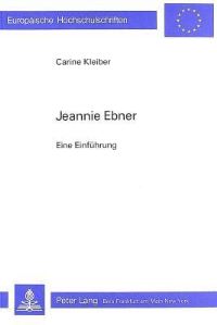 Book Cover for Jeannie Ebner by Carine Kleiber