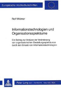 Book Cover for Informationstechnologien Und Organisationsspielraume by Rolf Widmer
