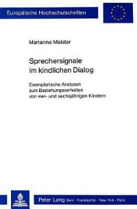Book Cover for Sprechersignale Im Kindlichen Dialog by Marianne Meister