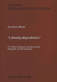 Book Cover for «Lebendig Abgeschieden>> by Jean Pierre Bünter