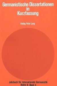 Book Cover for Germanistische Dissertationen in Kurzfassung by HansGert Roloff