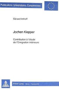 Book Cover for Jochen Klepper by Gérard Imhoff
