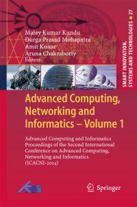 Book Cover for Advanced Computing, Networking and Informatics Volume 1 by Networking and Informatics International Conference on Advanced Computing