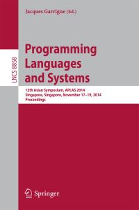 Book Cover for Programming Languages and Systems by APLAS Symposium