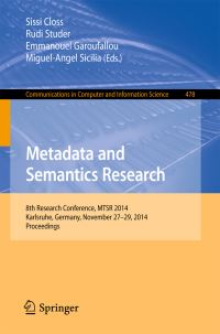 Book Cover for Metadata and Semantics Research by International Conference on Metadata and Semantics Research
