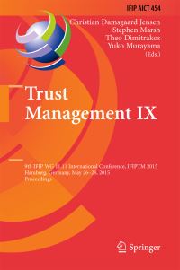 Book Cover for Trust Management IX by IFIPTM Conference, Theo Dimitrakos