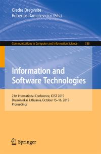 Book Cover for Information and Software Technologies by ICIST Conference