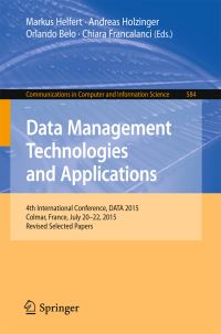 Book Cover for Data Management Technologies and Applications by DATA Conference