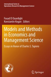 Book Cover for Models and Methods in Economics and Management Science by Charles S Tapiero