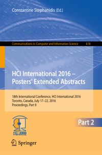 Book Cover for HCI International 2016 - Posters' Extended Abstracts by Constantine Stephanidis