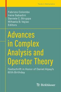 Book Cover for Advances in Complex Analysis and Operator Theory by Fabrizio Colombo, Irene Sabadini, Daniele C Struppa, Mihaela B Vajiac