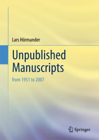 Book Cover for Unpublished Manuscripts by Lars Hörmander