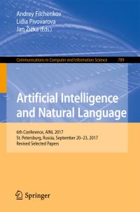 Book Cover for Artificial Intelligence and Natural Language by Andrey Filchenkov, Lidia Pivovarova, Jan Zizka