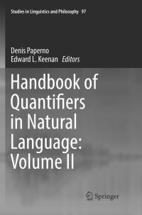 Book Cover for Handbook of Quantifiers in Natural Language by Denis Paperno, Edward L Keenan