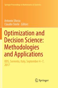 Book Cover for Optimization and Decision Science: Methodologies and Applications by Antonio Sforza, Claudio Sterle