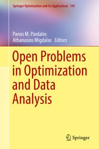 Book Cover for Open Problems in Optimization and Data Analysis by Panos M Pardalos, Athanasios Migdalas