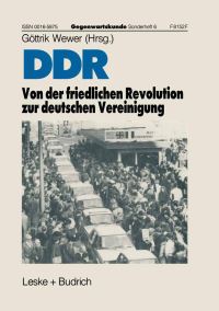 Book Cover for DDR — Von Der Friedlichen Revolution Zur Deutschen Vereinigung by Göttrik Wewer