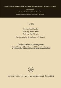 Book Cover for Die Dickstellen in Leinengarnen Fachgruppe Textilforschung by Adolf Funder