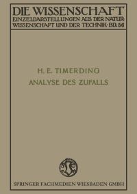Book Cover for Die Analyse Des Zufalls by Heinrich Emil Timerding