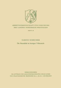 Book Cover for Die Neutralität Im Heutigen Völkerrecht by Ulrich Scheuner