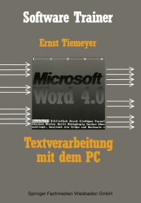 Book Cover for Textverarbeitung Mit Microsoft Word 4.0 Auf Dem PC by Ernst Tiemeyer