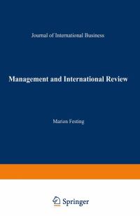 Book Cover for Management and International Review by Marion Festing