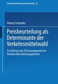 Book Cover for Preisbeurteilung Als Determinante Der Verkehrsmittelwahl by Helmut Schneider