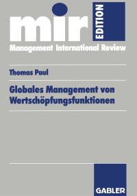 Book Cover for Globales Management Von Wertschöpfungsfunktionen by Thomas Paul
