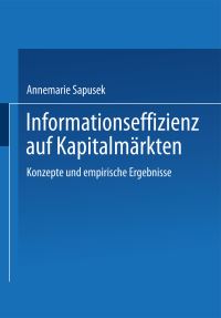 Book Cover for Informationseffizienz Auf Kapitalmärkten by Annemarie Sapusek