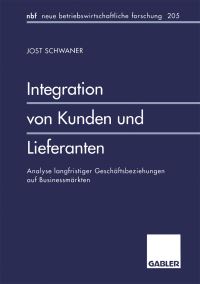 Book Cover for Integration Von Kunden Und Lieferanten by Jost Schwaner
