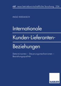 Book Cover for Internationale Kunden-Lieferanten-Beziehungen by Ingo Kiedaisch