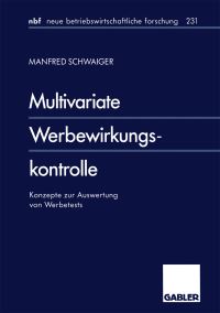 Book Cover for Multivariate Werbewirkungskontrolle by Manfred Schwaiger