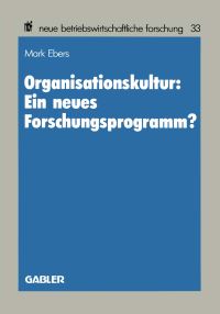 Book Cover for Organisationskultur by Mark Ebers