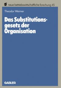 Book Cover for Das Substitutionsgesetz Der Organisation by Theodor Weimer